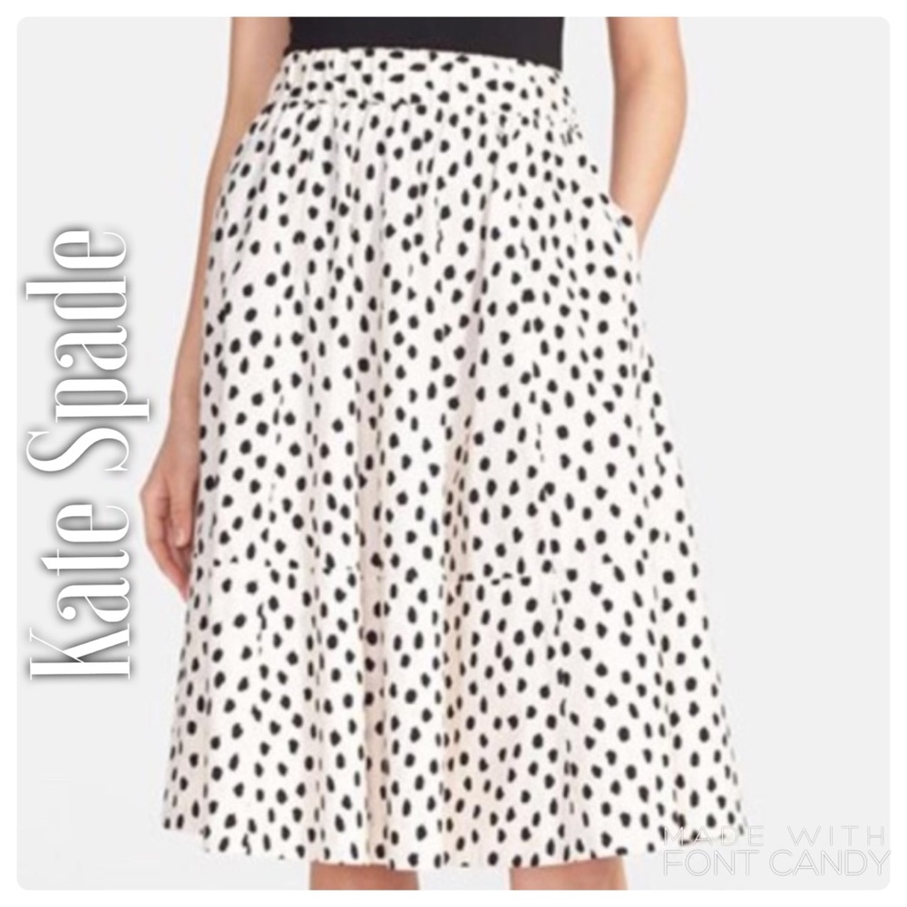 Kate Spade Pink & Black Dot Skirt the Rules Skirt
